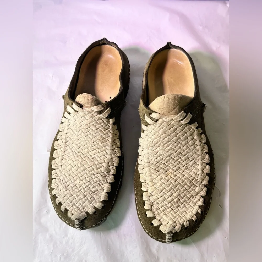 Nike Women's Taupe Suede & Cream Woven Mule